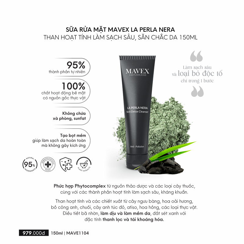 Bộ sản phẩm Mavex La Perla Nera làm sạch sâu, thải độc và săn chắc da 1
