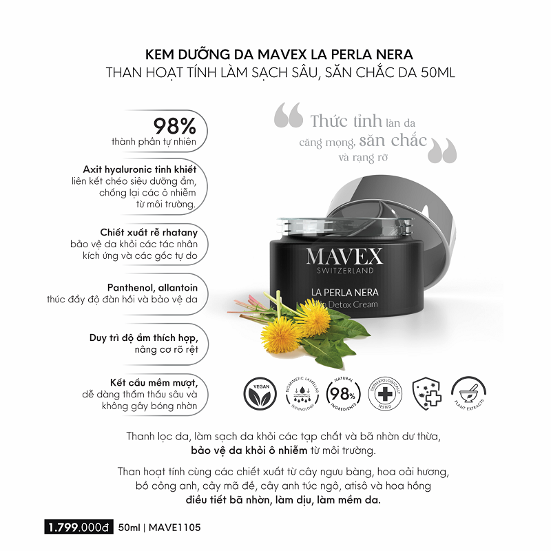 Bộ sản phẩm Mavex La Perla Nera làm sạch sâu, thải độc và săn chắc da 3
